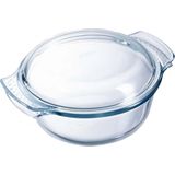 Pyrex - Essentials Ovenschaal Rond met Deksel 2,4 liter - Borosilicaatglas - Transparant