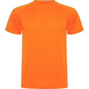 Fluor Oranje 5 Pack unisex sportshirt korte mouwen MonteCarlo merk Roly maat S