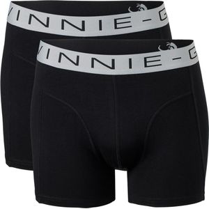 Vinnie-G Boxershorts 2-pack Black/Grey - Maat L - Heren Onderbroeken Zwart met grijze band - Geen irritante Labels - Katoen heren ondergoed