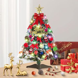 Kunstkerstboom 60 cm met LED Verlichting - Mini Tafelkerstboom voor Feestelijke Decoratie