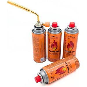 SMH LINE® Lasbrander - Gasbrander - 1300°C - Bunsenbrander - Soldeerbrander - Incl. 4x Gasflessen