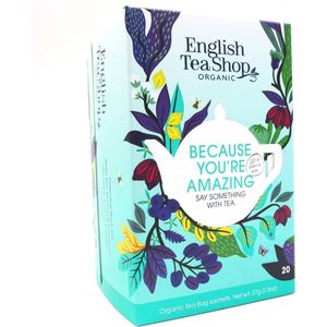 English Tea Shop - Because You're Amazing - Say Something With Tea - Biologisch - assortiment thee - 20 theezakjes