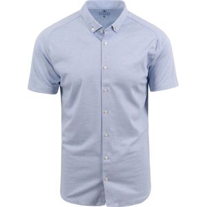 Desoto - Short Sleeve Overhemd Lichtblauw Melange - Heren - Maat M - Slim-fit