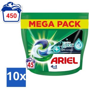 Ariel Original - Touch of Lenor Unstoppables - Wasmiddelcapsules - 4in1 Pods - Witte en Gekleurde Was - 45 Wasbeurten - Bulkverpakking - 10 stuks