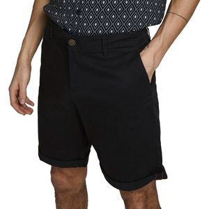 JACK & JONES Bowie Shorts Solid regular fit - heren chino korte broek - zwart - Maat: XS