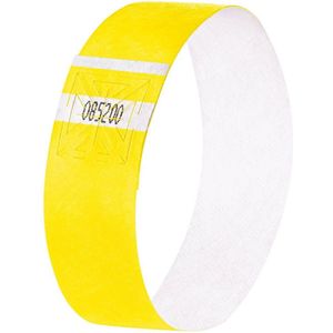 Sigel evenementenbandjes - super soft - 255x25mm - neon geel - 120 stuks - SI-EB213