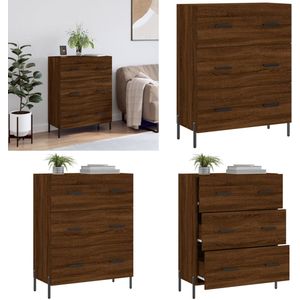 vidaXL Dressoir 69,5x34x90 cm bewerkt hout bruin eikenkleur - Dressoir - Dressoirs - Kast - Buffetkast