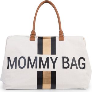 Childhome Mommy Bag ® - Verzorgingstas - Ecru - Strepen zwart/goud