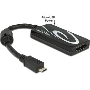 Premium USB Micro naar HDMI MHL3.0 4K 30Hz adapter - 5-pins / zwart - 0,20 meter