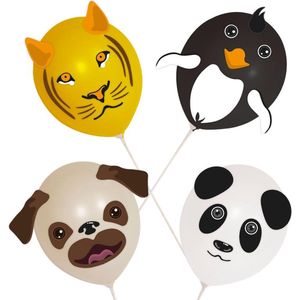 Ballon gezichten dieren set met stickers