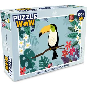 Puzzel Toekan - Planten - Bloemen - Kinderen - Dieren - Kids - Legpuzzel - Puzzel 1000 stukjes volwassenen