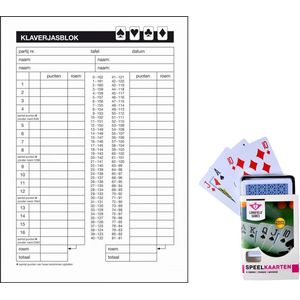 Klaverjas scoreblok met speelkaarten - A5 - 50 vellen - klaverjassen spel