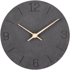 Warminn MDF Houten Wandklok, Niet-tikkend, Stille Moderne 30cm Kwarts Grote Batterijgevoede Wandklok, Gemakkelijk Af te Lezen voor Kamer, Huis, Keuken, Slaapkamer, Kantoor, School (Zwart)