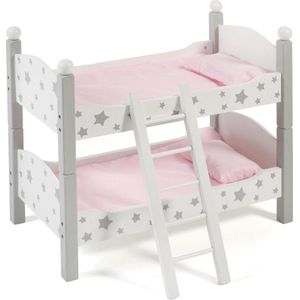 Bayer Chic 2000 - Houten Poppen Stapelbed - Grey Stars