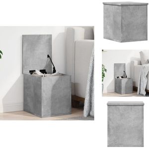 vidaXL Opbergbox - Opbergboxen - Speelgoedkist - Opbergkist - Opbergbox 30x35x35 cm bewerkt hout betongrijs