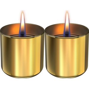 Tenderflame Lilly 8 glass 2 pack (gold) 8cm - Kaarsen - Goud