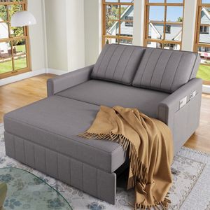Sweiko Opklapbare Slaapbank - Met slaapfunctie - Sofa - Verstelbare rugleuning - 180 x 127 cm - Grijs