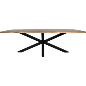 HSM Collection - Rechthoekige tafel Soho luxe - 220x100x76 - Naturel/zwart - Acacia