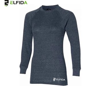 Elfida - Thermoshirt Dames - Thermokleding met Lange Mouwen - Thermo Shirt Antraciet - Thermo Ondergoed Dames - Maat XL