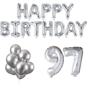 97 jaar Verjaardag Versiering Ballon Pakket Zilver