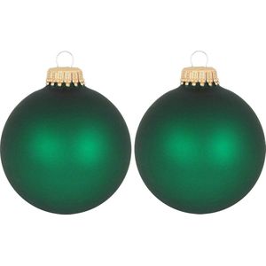 16x Velvet groene glazen kerstballen mat 7 cm kerstboomversiering - Kerstversiering/kerstdecoratie groen