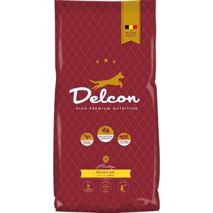 Delcon Hondenvoer - High Premium Hondenbrokken - 12kg - Adult Regular - Rijk aan Lam - Hondenvoeding