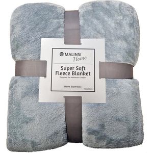 Malinsi Fleece Deken - Zilver Grijs - Dekentje - Plaid - 150 x 200 - Fleecedeken - Bankhoes Sprei - Woondeken Bedsprei