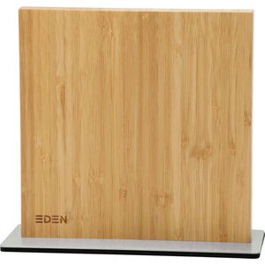 Eden Magnetic Knife Block EQB103 Magnetisch Messenblok, Bamboehout, Stalen Basis, 23 x 25 cm