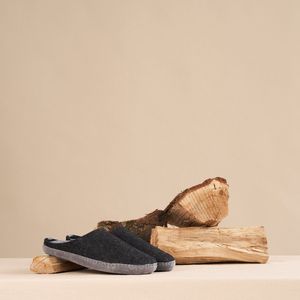 Travelin' Get-Home Dames Slip-On sloffen - Wollen pantoffels - Suede zool - Grijs