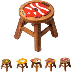 opstapkruk voor kinderen van hout - handgemaakt in premium kwaliteit - houten trap van massief hout - grote keuze aan ontwerpen als stoel, voetenbank & kruk - melkkruk - plantenkruk