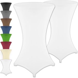 Set van 2 statafelhoezen - Öko-Tex-standaard 100 - wit - diameter 60 cm Ø 70 cm Ø80 cm