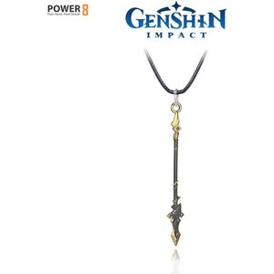 Power-8® : Genshin Impact Vortex Vanquisher Polearm Ketting - Game ketting - ketting met hanger - wapen ketting - ketting met zwaard - Ketting heren en dames - ketting jongen en meisjes kerstcadeau - cadeautips - cadeau man / vrouw