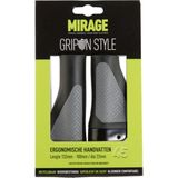 Handvatpaar Mirage Grips in style #45 - 132/100 mm met lockring  - zwart / grijs