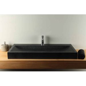 Natuurstenen wasbak basaltsteen 100 cm BAS-003-1k