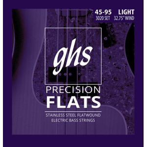GHS 4er bas Precision Flatwound Short Scale 45-60-75-95 - Snarenset voor 4-string basgitaar