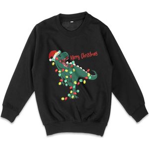 AWDis - Jongens Meisjes Sweater Kerstmis - Zwart - Maat 104 (XS)