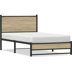 vidaXL - Bedframe - zonder - matras - metaal - sonoma - eikenkleurig - 100x190 - cm