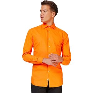 OppoSuits The Orange Shirt - Heren Overhemd - Koningsdag En Nederland - Oranje - Maat EU 39/40
