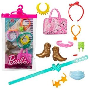 Barbie Kleding Outfit - Poppen Accessoires - Handtas Roze, Schoenen/Hakken etc. - 12-delig
