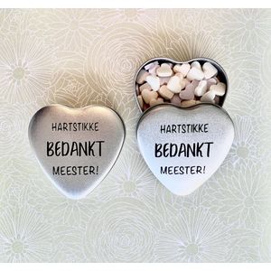 2 Gevulde Snoepblikjes| Meester Cadeau | Meester Bedankje | Einde Schooljaar | Meester Bedankt