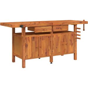 vidaXL Werkbank 192x62x83 cm met lades en bankschroeven Werkbank - Garage - Werkplaats - Houtbewerking - DIY