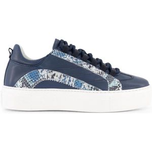 NoGRZ L.Dewez - Leren Dames sneakers - Veterschoenen met Snake print