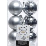 Decoris  kerstballen - 12 stuks - kunststof - 6cm