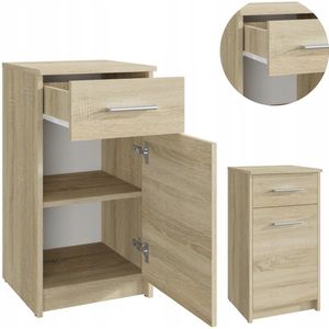Matkam - BODO 1D1S Ladekast - Compacte kast - 40 cm boekenkast - 1 deur - 1 lade - 2 legplanken voor kleding - 75 x 40 x 35 cm