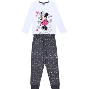 Minnie Mouse DISNEY - Witte en grijze meisjespyjama met lange mouwen