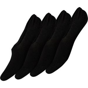 Pieces 4-paar invisible footies sneaker sokken - 38 - Zwart.