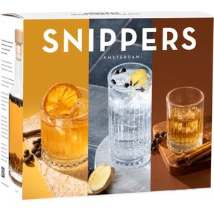 Snippers spiced gift pack mix + 3 glazen