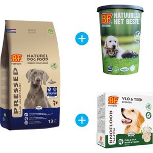 Biofood Geperst Lam & Rijst Premium - Hondenvoer - 13,5 kg + gratis voerton + gratis hondensnoepjes Huid en Vacht