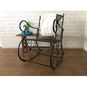 Prachtige Schommelstoel - Smeedijzer - Bruin/rust