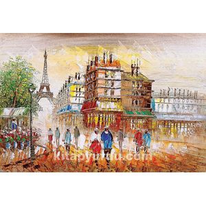 Parijse Straten - Frankrijk Houten Legpuzzel | Houten Puzzel | King of Puzzel | 1000 Stukjes | 59 x 44 cm